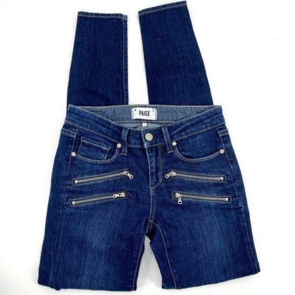 Paige Edgemont High Rise Zipper Skinny Moto Jean - Picture 2 of 9